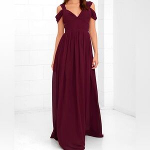 Lulu's Red Smocked Maxi Gown for Wedding Guest